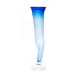 First Glass - A later 20th Century studio glass 'Tornado' vase with a clear crystal domed foot