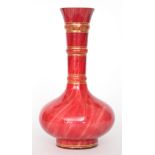 Loetz - A large late 19th Century Carneol Ware vase of footed globe and shaft form with a three