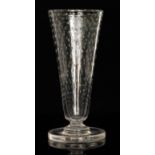 Attributed to Keith Murray - Stevens & Williams - A 1930s glass vase with a circular clear crystal