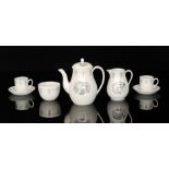 Eric Ravilious - Wedgwood - Travel - A coffee set comprising a coffee pot, sparrow beak milk jug,