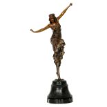 P. Philippe - Russian Dance - A bronze study of a woman in dancing pose with right leg raised and