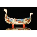 Clarice Cliff - Sunrise (Red) - A Viking Long Boat table centre circa 1929,