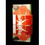 Clarice Cliff - Red Gardenia - A shape 463 match strike and cigarette holder circa 1931,