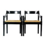 Vico Magistretti - Habitat - A set of six Carimate dining chairs, all in an ebonised finish with