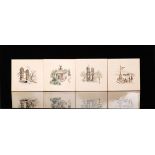 Eileen North - Minton - Four mid 20th Century tiles decorated with scenes of London comprising the