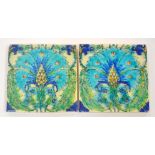 John Chambers - Pilkington's - Two early 20th Century 6in plastic clay tile decorated with a