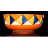 Clarice Cliff - Original Bizarre - A large Holborn shape fruit bowl circa 1929, hand painted with a