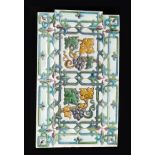 Attributed to Lewis F Day - Pilkingtons - Vine Pattern - A framed plastic clay tile panel