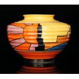 Clarice Cliff - Sunray (Night & Day) - A shape 356 Kidney vase circa 1929,