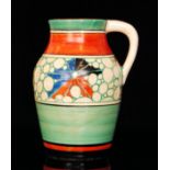 Clarice Cliff - Broth - A single handled Lotus jug circa 1929, hand painted with a band of cobweb