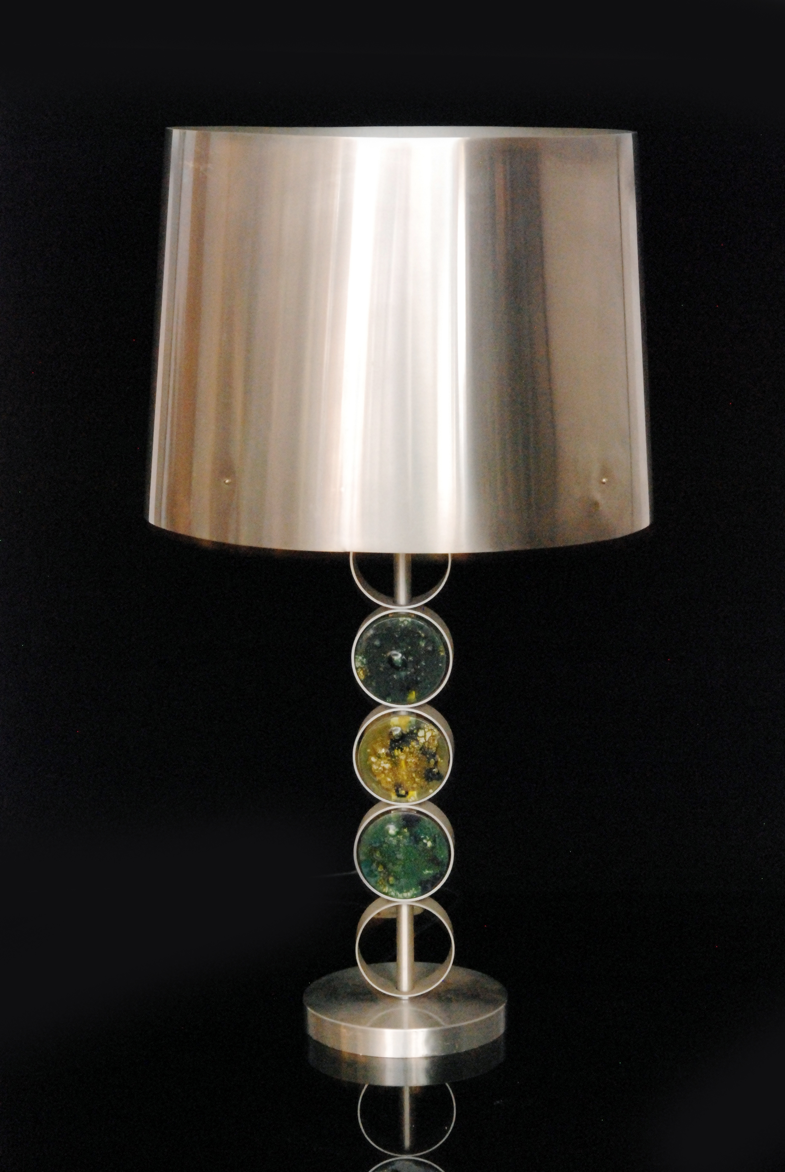 Unknown - A Continental stainless steel table lamp,