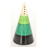 Clarice Cliff - Banded - A conical sugar sifter circa 1933,