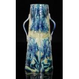 A William Moorcroft Florian ware twin handled vase decorated in the Cornflower pattern,