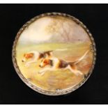 A late 1920s Royal Worcester circular roundel, hand painted by A.