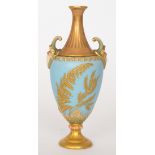 A 19th Century Royal Worcester twin footed conical vase,