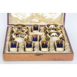 An early 20th Century Spode Copeland's China cased set of six coffee cans and saucers each