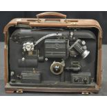 A 1940s British Thompson-Houston 16mm film projector type 301 No 1632 in brown leatherette case.