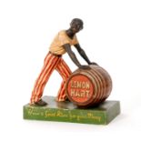 An early to mid 20th Century painted hard rubber advertising figure for Lemon Hart rum in the form