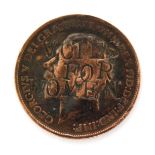 A 1912 George V penny, relating to the Suffragette movement,