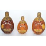 Two dimple bottles of John Haig & Co blended scotch whisky and a smaller example (3)