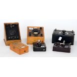 A collection of 1930s and later crystal sets each with galena detectors,