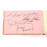 A 1960s autograph album signed by the Beatles dated 1963 when they played at the Plaza Old Hill