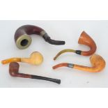 A collection of five early 20th Century Meerschaum and briar pipes (5)