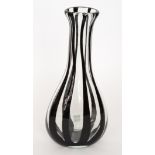 A large contemporary Italian Murano glass vase of compressed ovoid form with drawn collar neck,