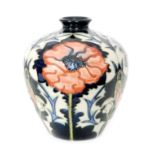 A Moorcroft Pottery Poppies pattern vase of high shouldered ovoid form,