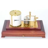 A late 20th Century mahogany and bevelled glazed cased barograph by Sewills Liverpool,