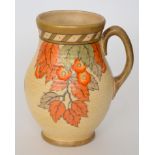 A 1930s Charlotte Rhead for Crown Ducal Golden Leaves 4921 pattern flower jug,