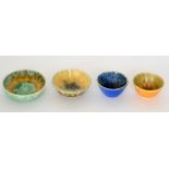 Four Ruskin Pottery small bowls,