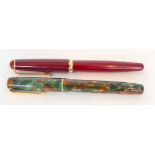 A 20th Century Mont Blanc Monte Rosa fountain pen in burgundy,