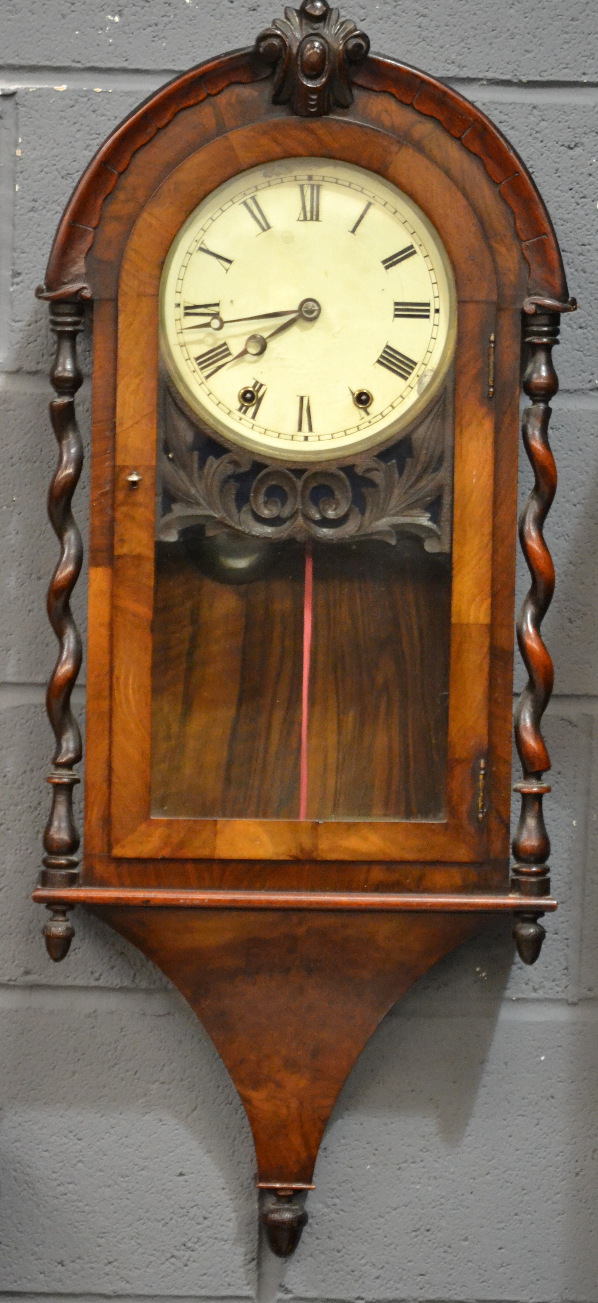 A 19th Century mahogany lancet style wall clock,