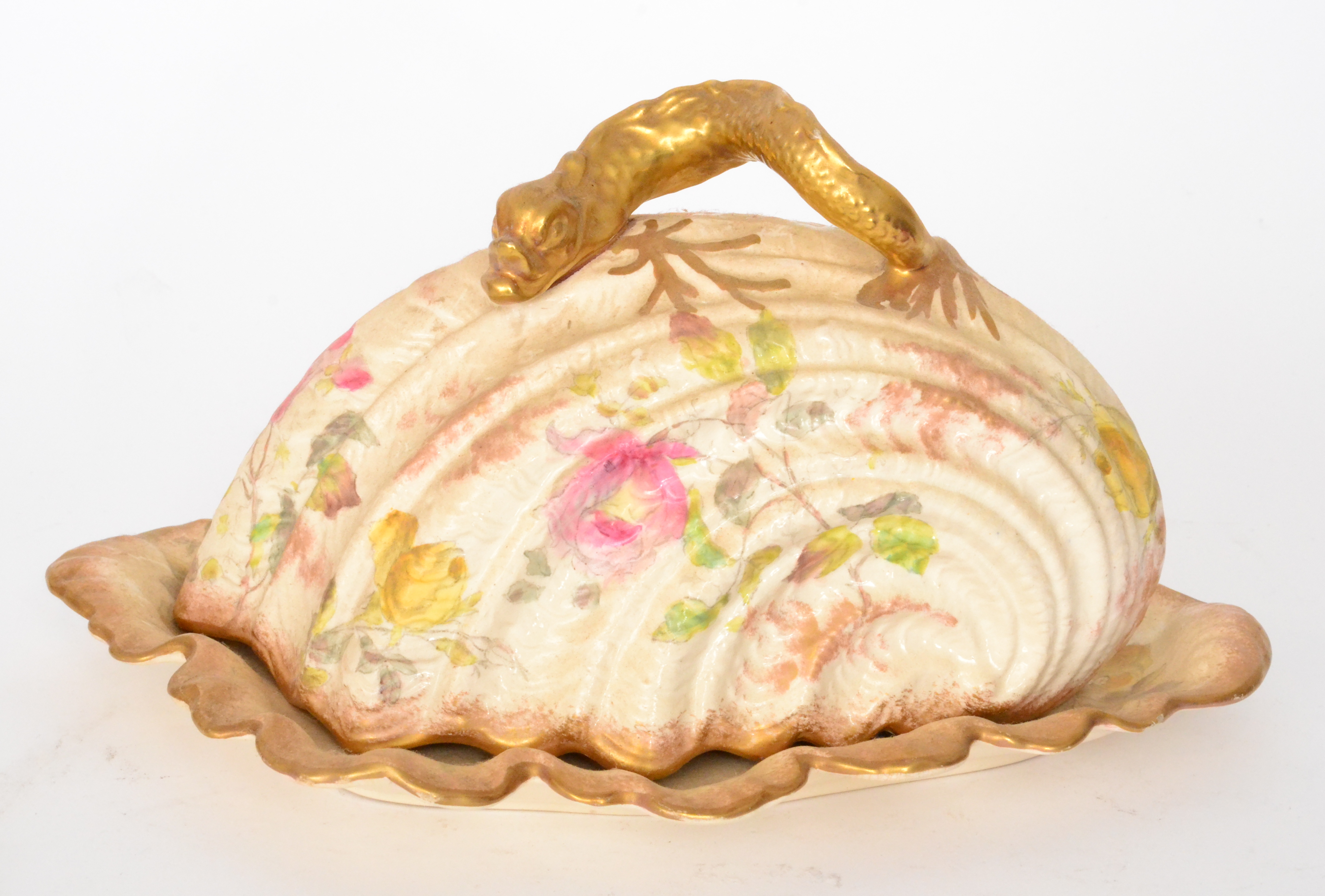 A late 19th Century William A Adderley and Co Devon Roses pattern butter or cheese dish,