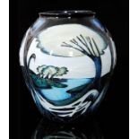 A Moorcroft Pottery Knypersley pattern vase designed by Emma Bossons of swollen ovoid form,