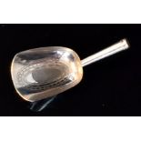 A George III hallmarked silver caddy spoon,