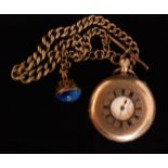 A late 19th Century hallmarked silver half hunter, crown wind pocket watch,