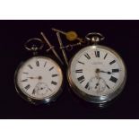 A hallmarked silver key wind pocket watch,