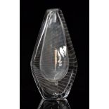 A mid 20th Century Orrefors clear crystal glass vase of compressed diamond form cut with fine