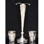 An early 20th Century Chinese silver trumpet vase,