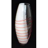 A large contemporary Italian Murano glass vase by Nason, of swollen cylindrical form,