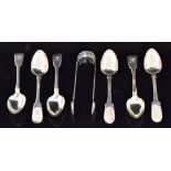 A set of six hallmarked silver fiddle pattern tea spoons, Dublin 1832,