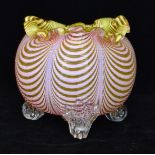 A late 19th Century Stourbridge glass posy bowl, possibly Stevens & Williams,