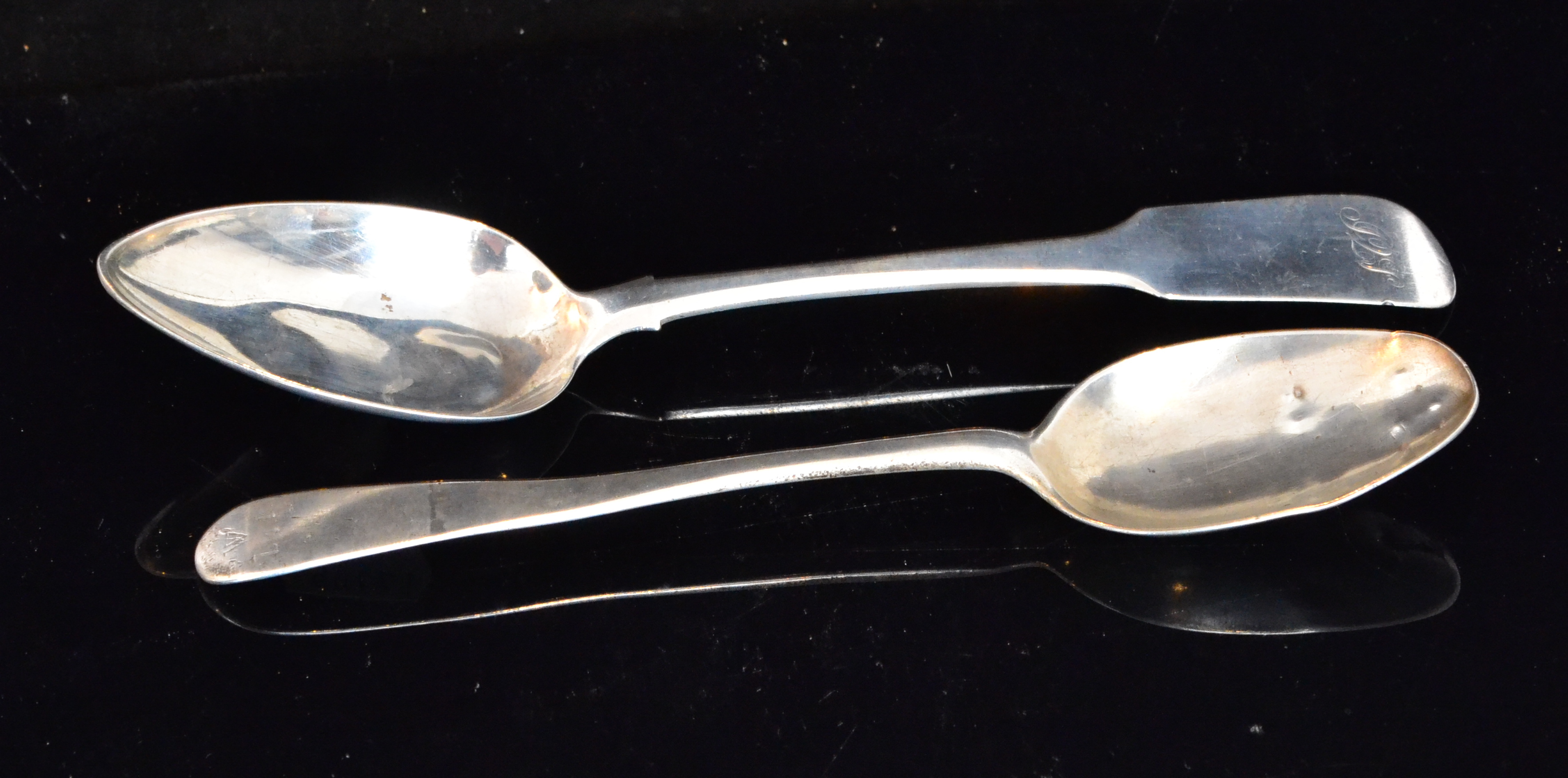 A George III hallmarked silver Scottish provincial serving spoon,