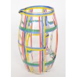 A 1930s water jug after a design by Koloman Moser of barrel form with integral handle enamel