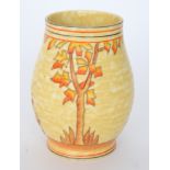 A 1930s Charlotte Rhead for Crown Ducal Spanish Tree 4795 pattern vase, printed marks, signed,