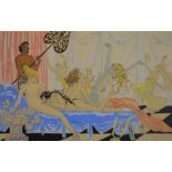 BETTINA SMITH (CIRCA 1920)- 'Une Fete Nocturne dans le Temple de Sapho, a Lesbos', pochoir print,