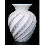 A late 19th Century Stevens & Williams Osiris glass vase of shouldered ovoid form with flared neck,
