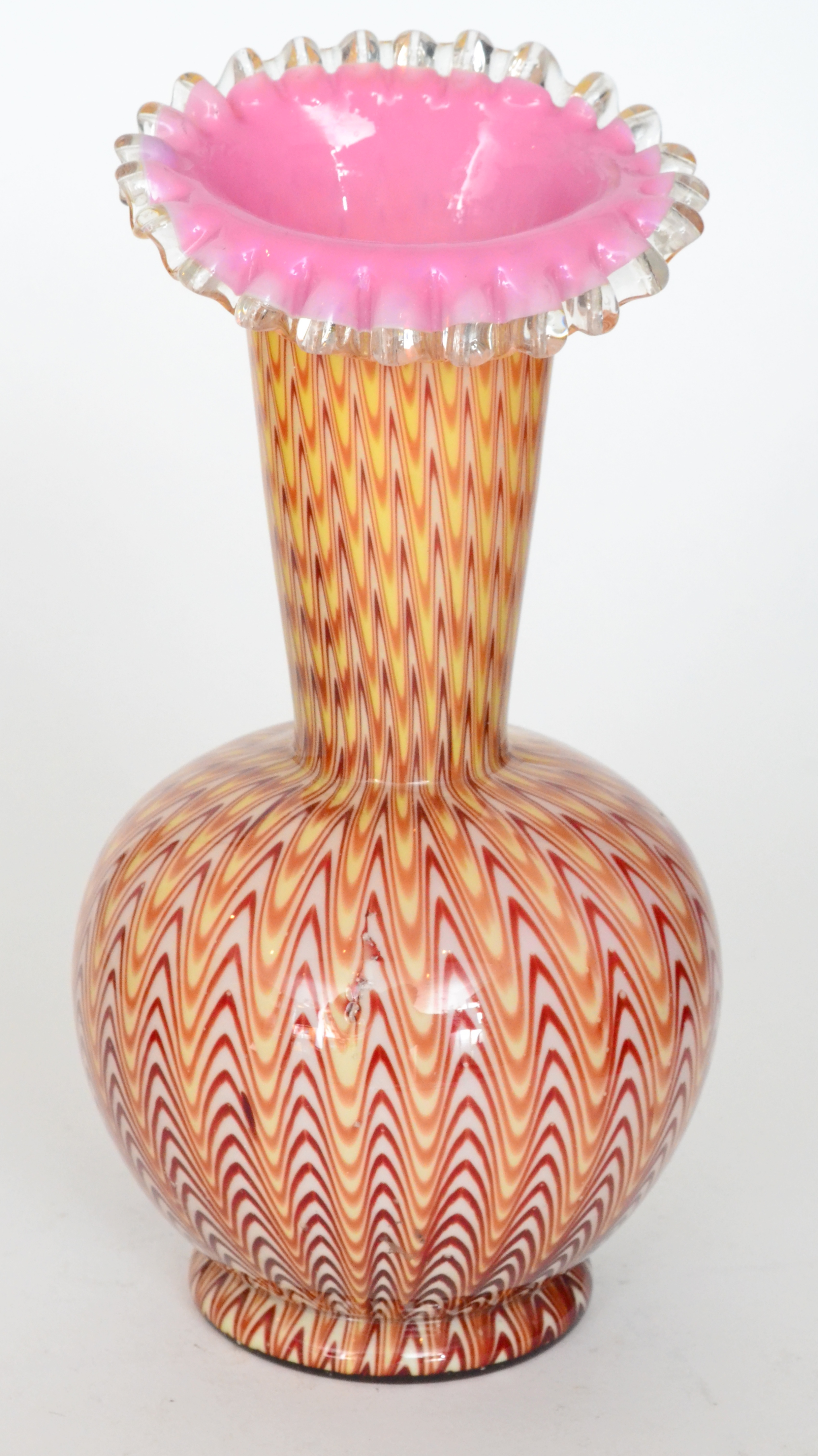 A large late 19th Century Stourbridge glass vase, possibly Stevens & Williams,